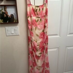 Floral Pink and Cream Women's Dress